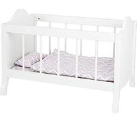 Small Foot 11778 Doll's Crib, white, with soft mattress, blanket, pillow & bed linens, for ages 3+ years