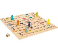 small foot 11785 XL Wooden Snakes and Ladders game for 6 players, parlour game in large format for ages 4+ years