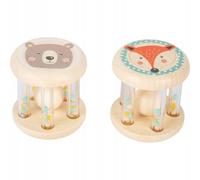small foot 11885 Animals Baby Rattles, in soft pastel colours and child-friendly design, for babies and infants
