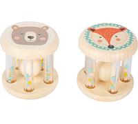 small foot 11885 Animals Baby Rattles, in soft pastel colours and child-friendly design, for babies and infants