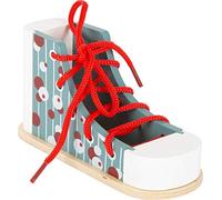 small foot 11887 Wooden Threading Shoe, playfully practise lacing and tying shoelaces, for children aged 3+ years