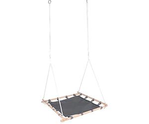 small foot 11907 Net Swing with Wooden Frame for great swinging fun, can hold up to 100kg, for children aged 3+ years