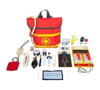 small foot 11917 Emergency Doctor's Backpack with defibrillator, otoscope, fabric mask & much more, for ages 3+ years