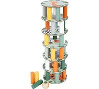 small foot 11958 Wobbly Tower "Safari", parlour game in a modern look, with coloured dice, for ages 4+ years