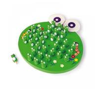 small foot 1876 wooden solitaire game "Frogs", parlour game with 33 frog figures, from 6 years on