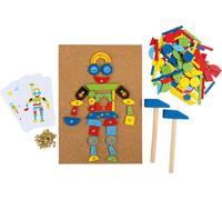 Small Foot 3944 Little Game Made of Cork, incl. 2 Hammers, 100 pins & 126 Colour