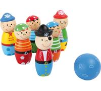 Small Foot 3982 Wooden Cones in Pirate Look, Skittles Game for Living Room and G