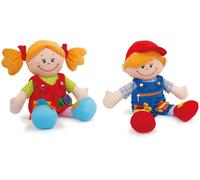 Small Foot Design Cloth Dolls 5576 'Chiara & Massimo' – Learning Fine Motor Skills – Set of 2