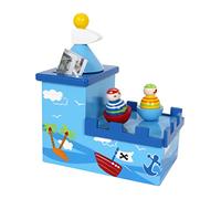 small foot 5819 Musical box dancing pirates made of wood, pirates dance to a melody and promote savings