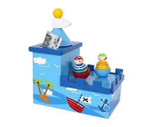 small foot 5819 Musical box dancing pirates made of wood, pirates dance to a melody and promote savings