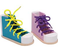 Small Foot Design Wooden Threading Shoes 6475 – Set of 2 with Matching Shoelace, from 3 years