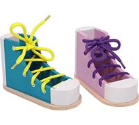 Small Foot Design Wooden Threading Shoes 6475 – Set of 2 with Matching Shoelace, from 3 years