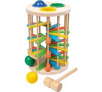 small foot 6569 nursery hammer tower made of wood, game with three balls and a hammer, from 18 months