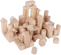small foot 7073 Natural wooden building blocks, stones in various shapes, in a