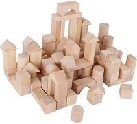 small foot 7073 Natural wooden building blocks, stones in various shapes, in a linen bag for storage, from 3 years
