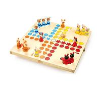 small foot 7358 Ludo "Animals" made of wood, parlour game for young and old, with animal figures, from 4 years on