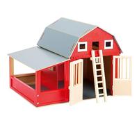 Small Foot 8555 Alabama Wooden Barn Red Wooden Hutch with Removable Roof Farm Accessories