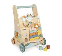 Small Foot Baby Walker Safari, wood, 3 sides, wheels with rubber rings, walking aid for kids aged 1+ year, 12640
