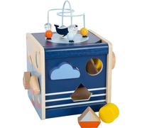 small foot Big Ocean Activity Cube Made of Wood, Maritime Motor Toy for Toddlers