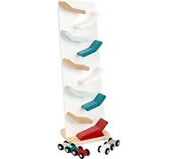 Small Foot Cascading Tower made of wood, zig-zag racetrack for wooden toy cars, wood toy for kids aged 18+ months, 12400