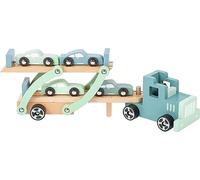 Small Foot Chicago Wooden Car Transporter with Movable Loading Ramp, Removable Trailer and 4 Cars, 11510