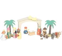 small foot Christmas Story Manger Play Set, wood, richly detailed manger figures, for kids aged 3+ years old, 12689