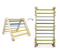 Small Foot Climbing Triangle Wall Bars 2-in-1 Adventure, wood, with 4 adapters, exercise toy, ages 2+ years, 12625