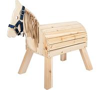 small foot Compact Wooden Horse, riding horse with head collar for kids aged 3+ years, for inside & outside, 12313