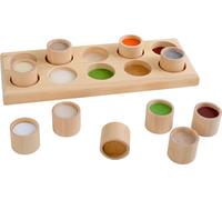 Small Foot 2064 Wooden Sensory Game Feeling Memo with 10 High-Quality Wooden Boxes and 1 Board