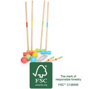 Small Foot 12033 Wooden Croquet Active FSC 100% Certified for the Garden, for All Ages from 3