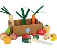 Small Foot Cuttable Fruit and Vegetables Set fresh, wooden toy food, kitchen add-ons for kids aged 2+ years, 12563