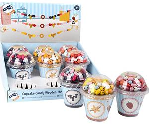 Small Foot Display Wooden Threading Beads Cupcake