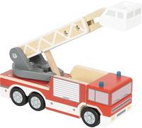 small foot Fire Engine with Turntable Ladder, wood, toy lorry w/360°-turning ladder and bucket, for age 2+ years, 12638