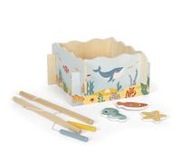 Small Foot Fishing Game, wood, with 2 magnetic fishing poles, motor activity toy for kids aged 2+ years old, 12627