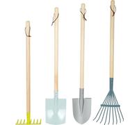 small foot Gardening Tool Set made of wood & metal, garden toy for kids aged 3+ years in modern colours, 12389
