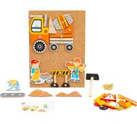 Small Foot Hämmerchenspiel Baustelle aus Holz und Kork, mit Baustellenmotiven, f