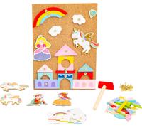 Small Foot Hämmerchenspiel Holz Kork, mit Motiven Zum Thema Einhorn und Prinzess