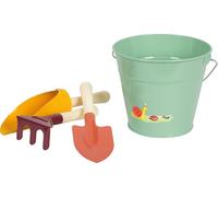 small foot Hand Shovel Set with Bucket "Tiny Garden", wood & metal garden & sand toys, for kids aged 3+ years old, 12665