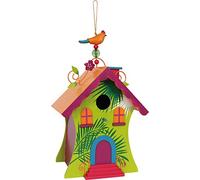 Small Foot Hawaii Wooden Bird House, Stable and Weatherproof, Garden Decoration with Hanging String, 6365, Multi-Colour, No