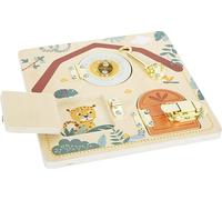 small foot Latch and Lock Motor Activity Board Safari, wooden toy with various latches, for ages 3+ years, 12460