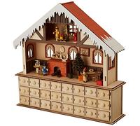Small Foot Living Room Advent Calendar with Lights, Wood, Nature, 39 x 10 x 38 cm