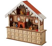 Small Foot Living Room Advent Calendar with Lights, Wood, Nature, 39 x 10 x 38 cm