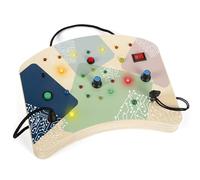 Small Foot Motor Activity Board with LEDs and switches, electronic learning toy, busy board for ages 1+ year, 12623