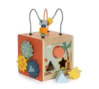 Small Foot Motor Activity Cube Dino, activity cube made of FSC® 100%-certified wood, for ages 12+ months, 12618