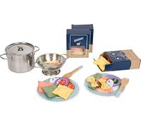 small foot Paste Chef Set for play kitchens, incl. pot, strainer, plates, utensils, and various noodles, Prod. No. 12292