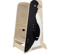 small foot Penguin Learning Tower "Wildlife", Height-Adjustable Tower, Weight Limit 50 kg, for Ages 2+ Years, 12455