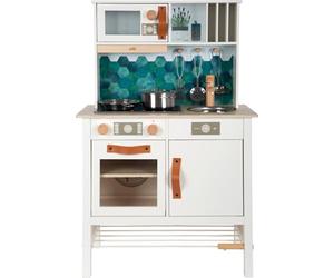 small foot Play Kitchen white tasty, wood, hob w/light and sound, 5 kitchen accessories, for kids aged 3+ years, 12673