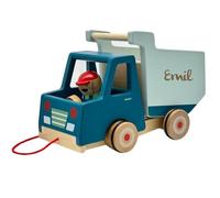 small foot Pull-Along Dump Truck made of wood, motor skills toy and baby walker,