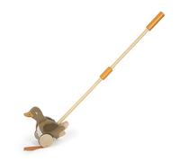 small foot Push-Along Duck, wood, moving head, helps with learning to walk, walking aid, for kids aged 18+ months, 12493