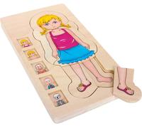 Small Foot Puzzle "Anatomy Girl Or Boy " Made of Wood, Five Layers Educational